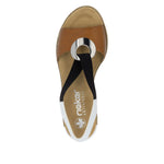 Load image into Gallery viewer, Rieker 624H6-24 Wedge Brown-Multi Sandals
