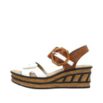 Load image into Gallery viewer, Rieker 68176-80 Dress Wedge Sandals
