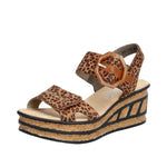 Load image into Gallery viewer, Rieker 68176-90 Dress Wedge Sandals
