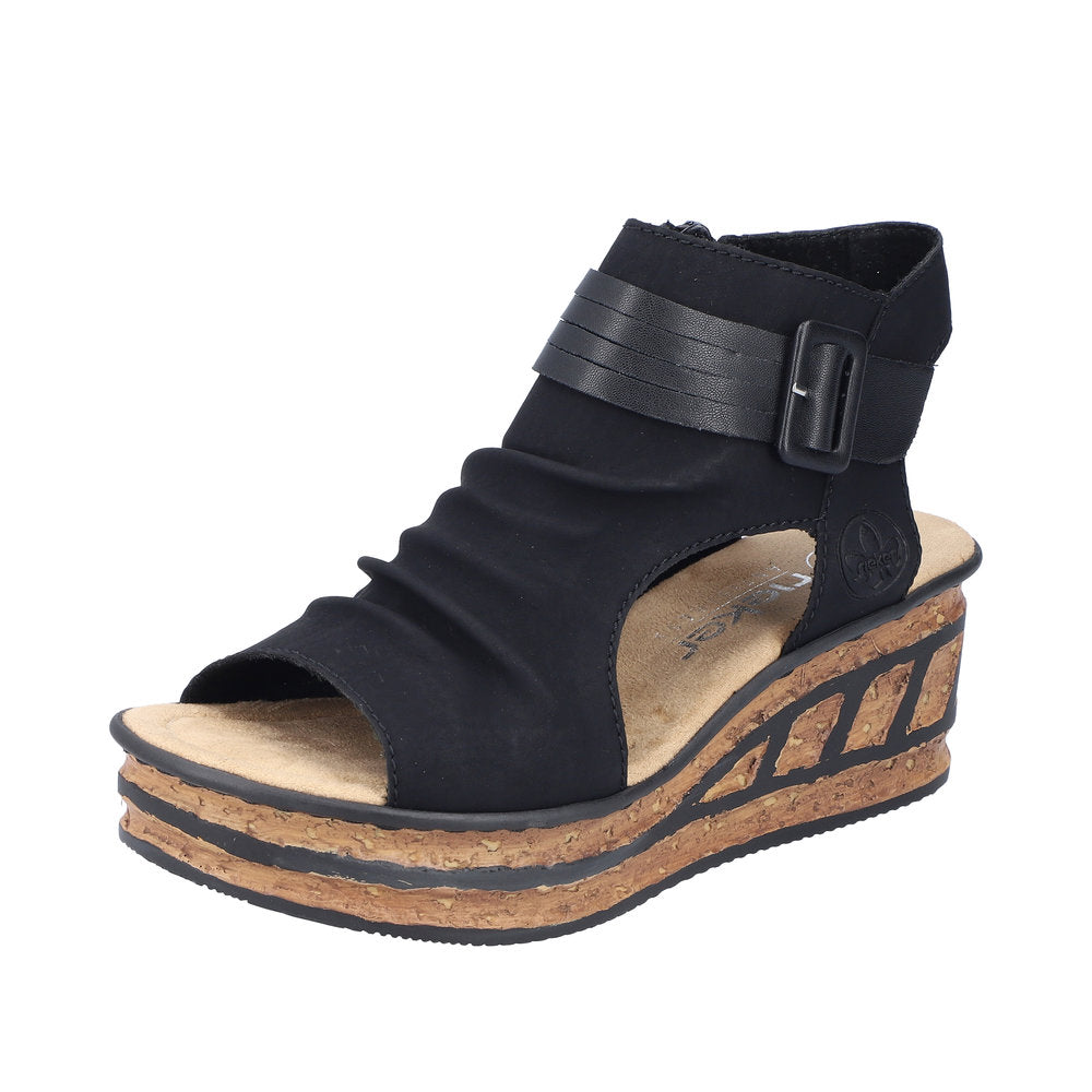 Rieker 68191-00 Dress Wedge Sandals