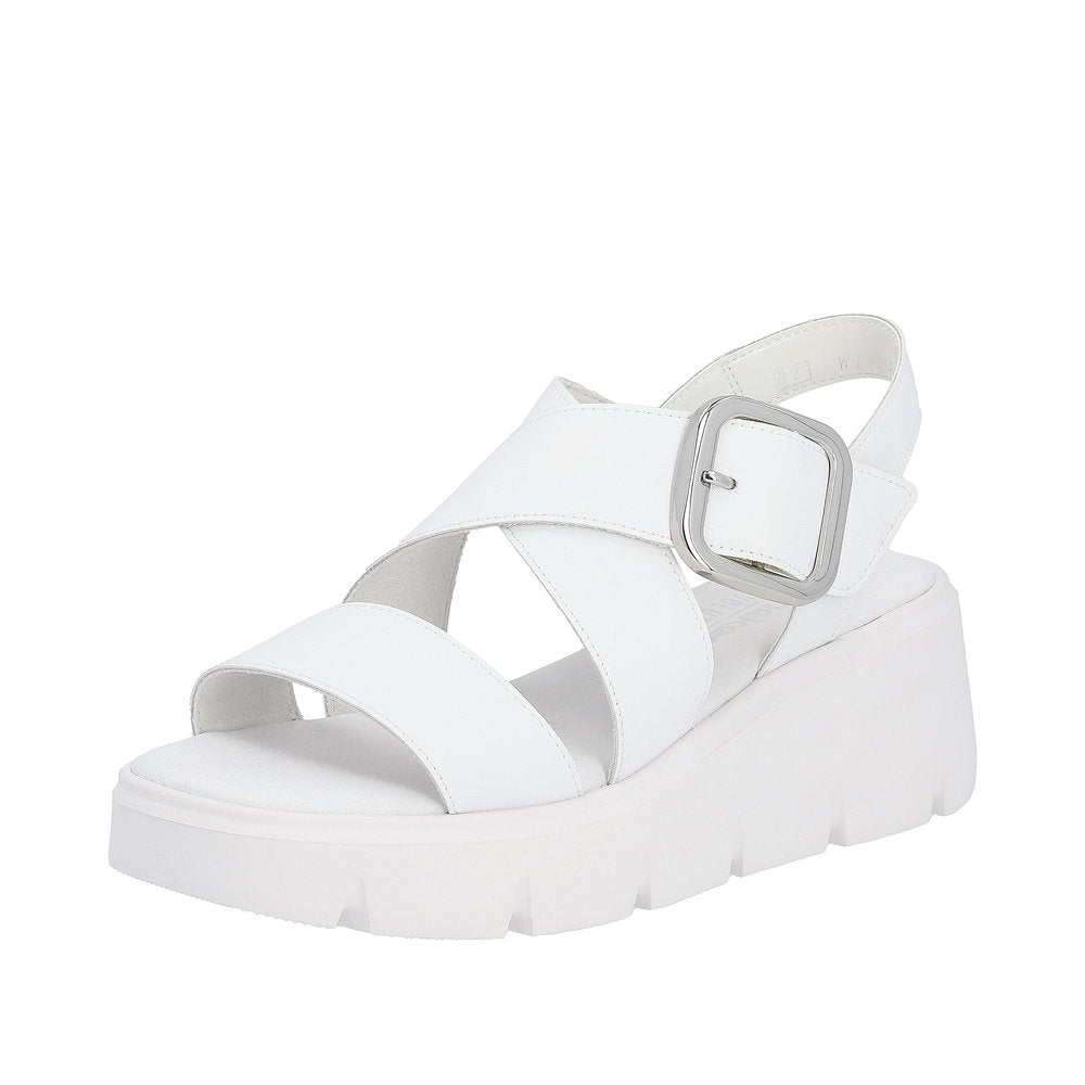 Rieker white wedge sandals