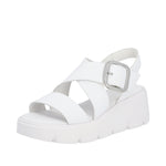 Load image into Gallery viewer, Rieker white wedge sandals
