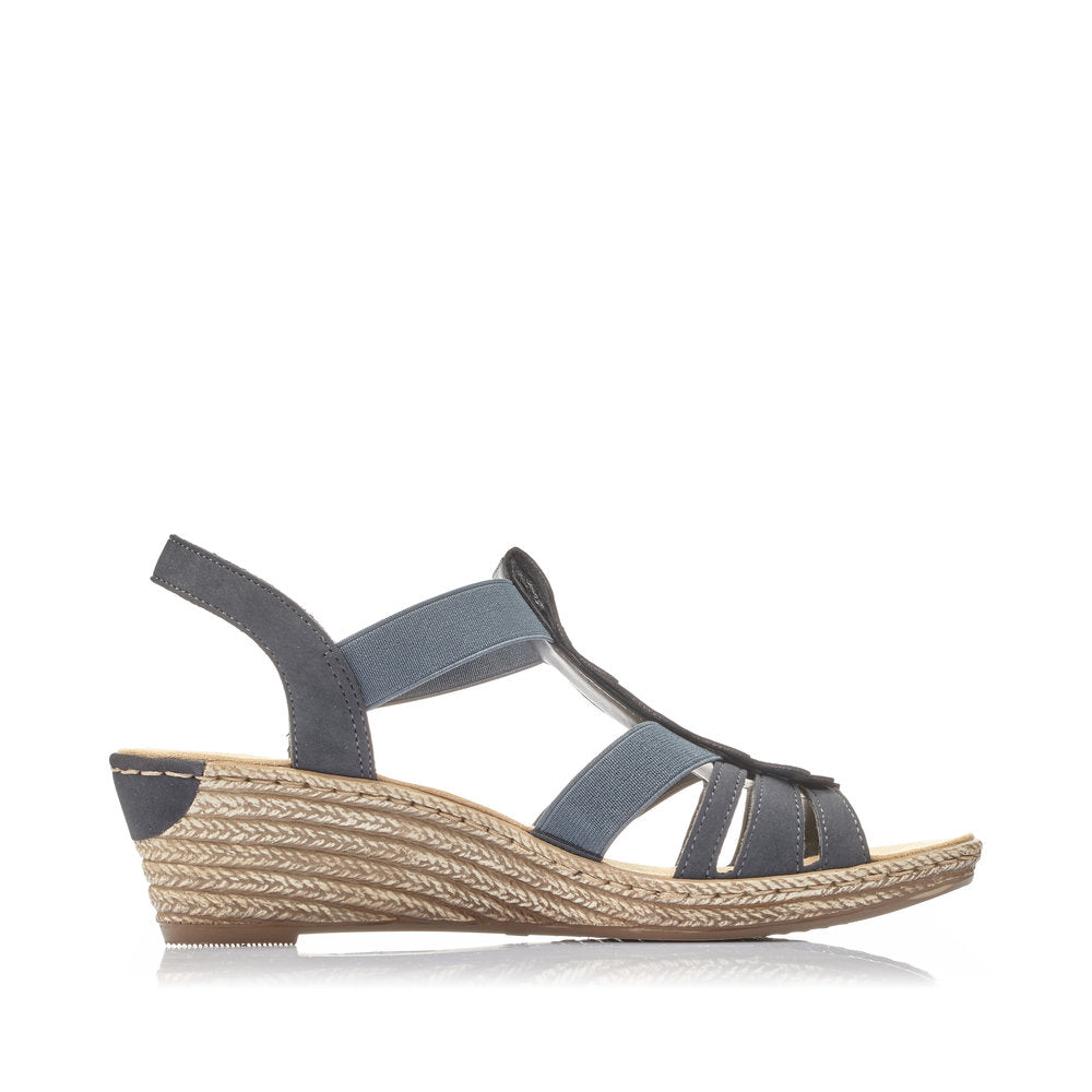 Rieker 62436-14 Navy Wedge Sandals