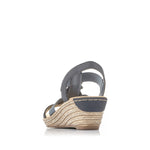 Load image into Gallery viewer, Rieker 62436-14 Navy Wedge Sandals
