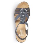 Load image into Gallery viewer, Rieker 62436-14 Navy Wedge Sandals
