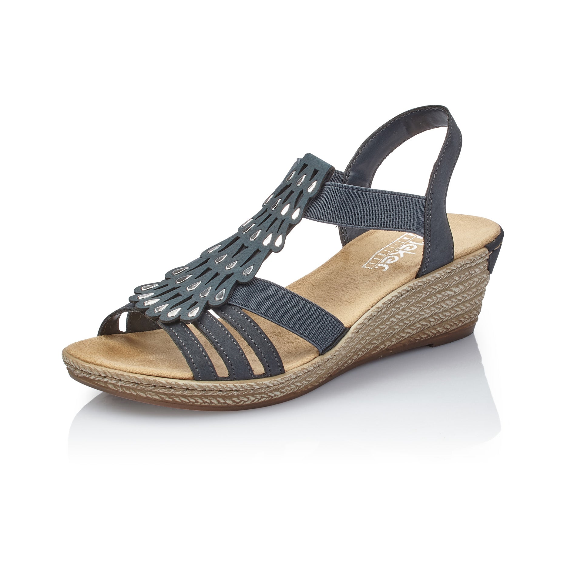 Rieker 62436-14 Navy Wedge Sandals