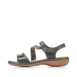 Load image into Gallery viewer, Rieker 659C7-00 Black Sandals
