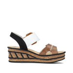 Load image into Gallery viewer, Rieker 68176-64 Dress Wedge Sandals
