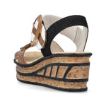 Load image into Gallery viewer, Rieker 68176-64 Dress Wedge Sandals
