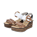 Load image into Gallery viewer, Rieker 68176-64 Dress Wedge Sandals
